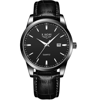 HOTLIGE Watches for Men Waterproof Analog Dress Vintage Chronograph Analog Casual Leather Stainless Steel Unique Quartz Movement Retro Luminous Elegant Men's Wrist Watch Date Display