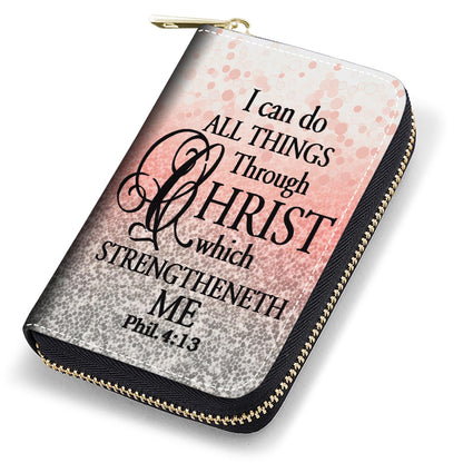 HOTCredit Card Holder Wallets for Women, RFID Blocking Small Leather Card Case Wallet with Zipper Accordion Wallets, Floral Quote Bible Verse Psalm 46:10