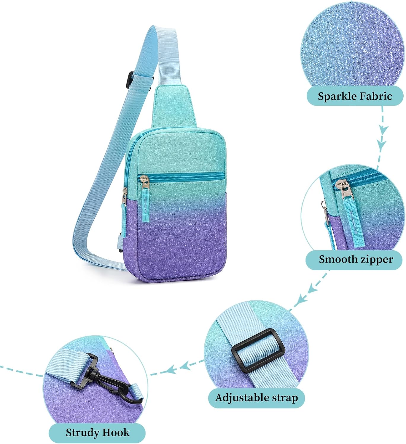 HOTBirthday Back to School Gifts for Teen Girls 8-12, Fanny Pack Crossbody Bag | 8 9 10 11 12 Year Old Girl Birthday Gifts, Kids Sling Bag Purse Travel Essential, Preppy Fashion Tween Girl Gift Trendy Stuff