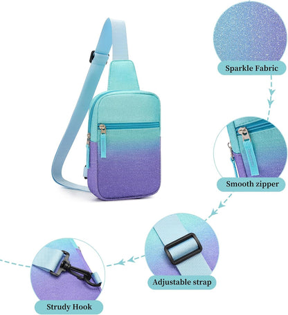 HOTBirthday Back to School Gifts for Teen Girls 8-12, Fanny Pack Crossbody Bag | 8 9 10 11 12 Year Old Girl Birthday Gifts, Kids Sling Bag Purse Travel Essential, Preppy Fashion Tween Girl Gift Trendy Stuff