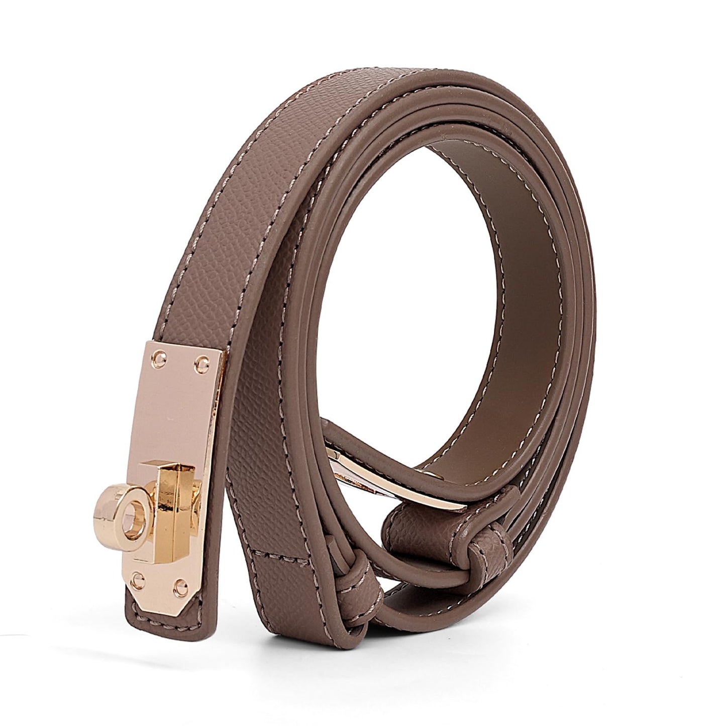 HOTWomen's Thin Leather Belts with Turn Lock Buckle,Belt Women Adjustable for Pants Dresses Jeans Coats