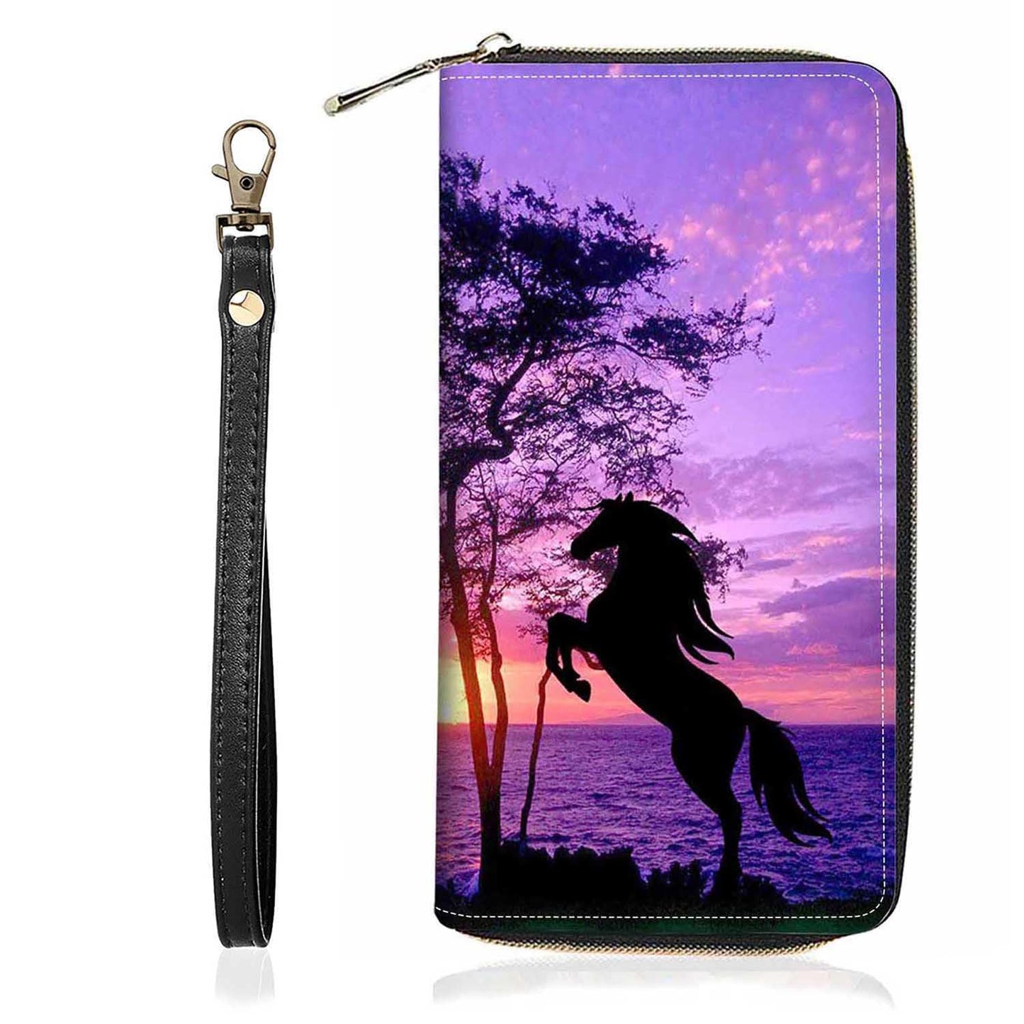 HOTChristian Cross Quote Bible Verse Matthew 19:26 Print Wallet for Women Large Capacity Wallet Credit Card Holder PU Leather Zipper Clutch Purse Phone Wallet