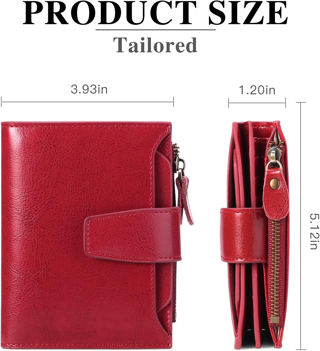 HOTFALAN MULE Small Wallet for Women Leather Bifold Compact RFID Blocking Small Womens Wallet Purse