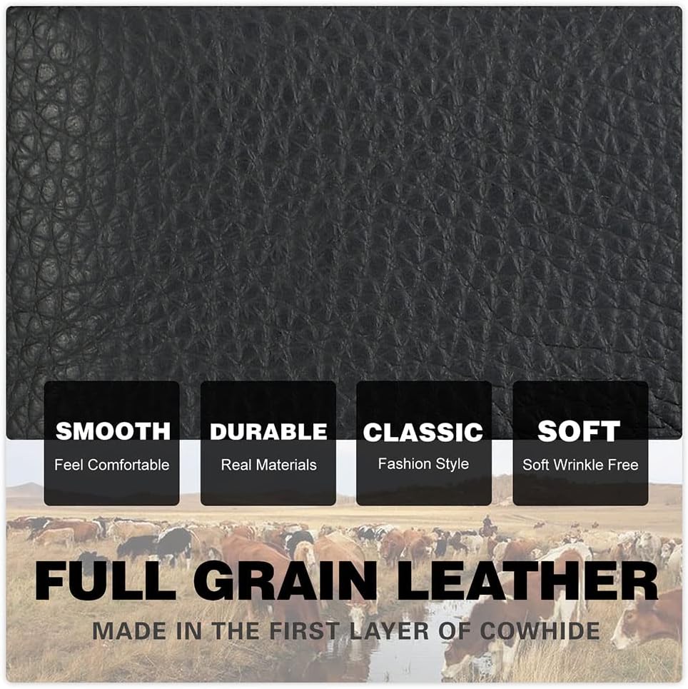 HOTCONTACTS Full Grain Leather Kiss Lock Wallet for Women Coin Pocket Kiss Clasp Purse Small Card Holder Bifold Rfid Wallet (Black)