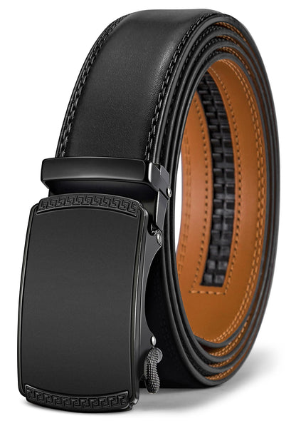 HOTBULLIANT Men's Belt,Slide Ratchet Belt Adjsutable For Men Suit Casual Jeans Gift Boxed,Trim To Fit