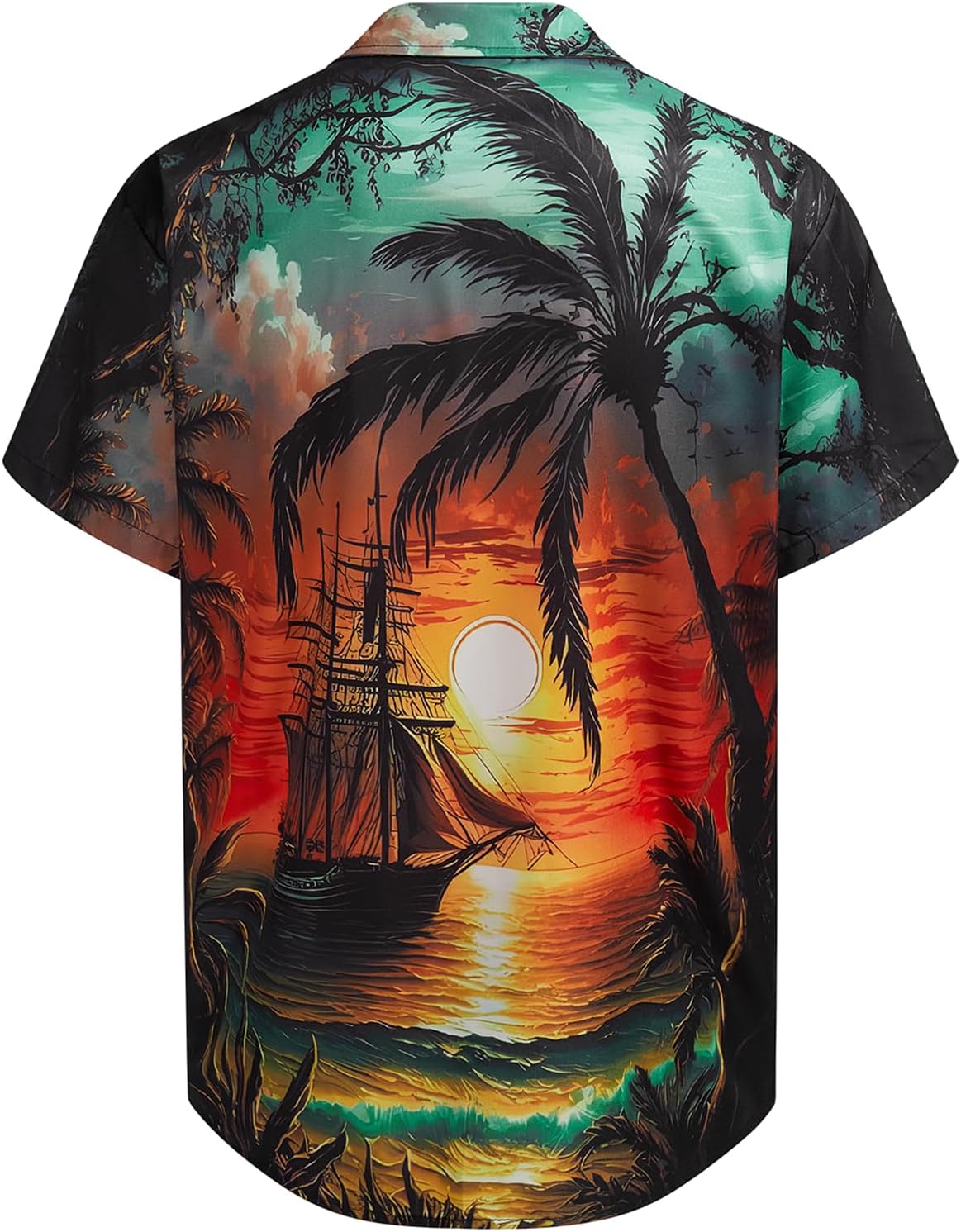 HOTHardaddy Men's Hawaiian Shirt Short Sleeves Coconut Printed Button Down Summer Beach Casual Shirts