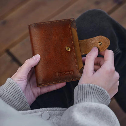 HOTRFID Wallet Women,Bifold Leather Womens Wallet,Compact Designer Carteras Para Mujer Card Holder with Removable ID Window(darkbrown)