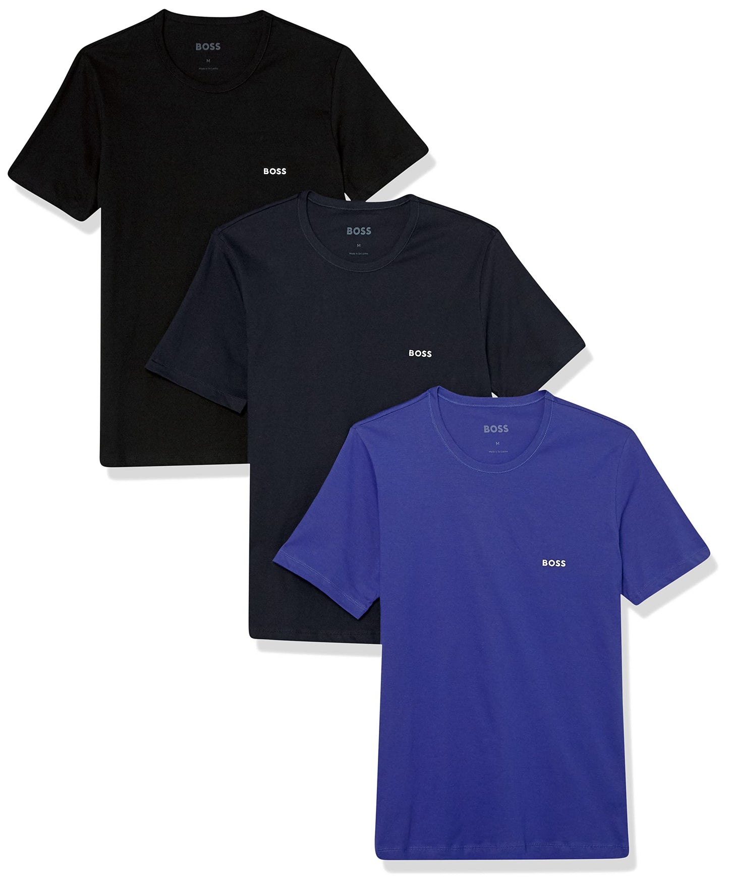 HOTBOSS Men's Logo Embroidered Cotton Tee 3 Pack