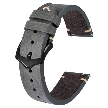 HOTBISONSTRAP Men's Watch Bands, Hand-Stitched Leather Watch Straps, Quick Release, 18mm 19mm 20mm 21mm 22mm