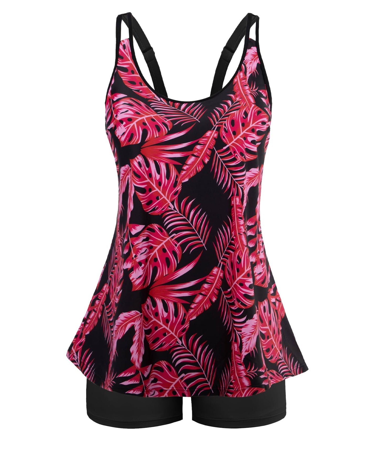 HOTArolina Tankini Swimsuits for Women Tummy Control Two Piece Bathing Suits Flowy Swim Tops with Boy Shorts