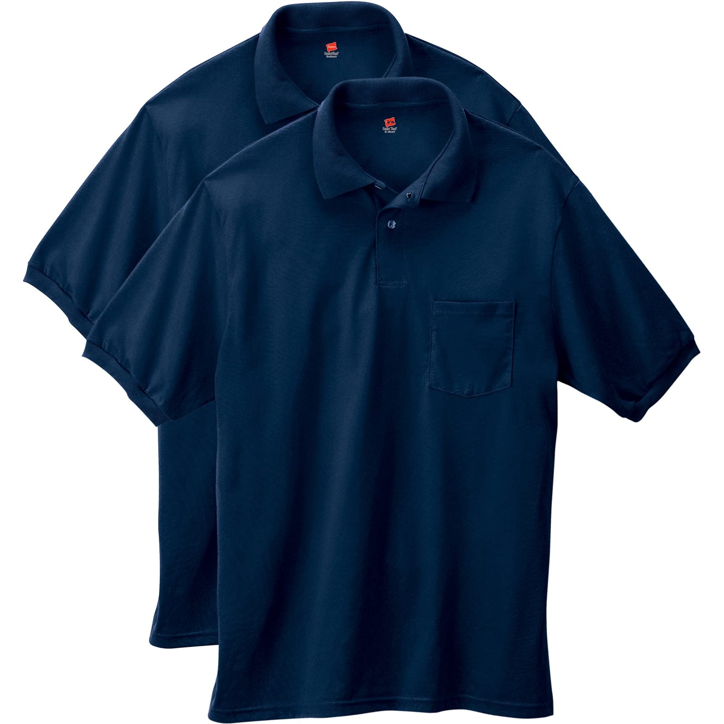 HOTHanes Men's Short Sleeve Jersey Pocket Polo (Pack of 2)