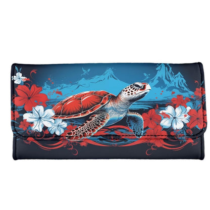 HOTHowilath Womens Hibiscus Flower Wallet Clutch Organizer With Change Pocket, Credit Card Clutch Long Purse for Women - Hot Pink
