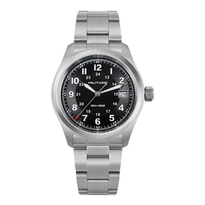 HOTTACTICAL FROG Militado ML08 Field Watch Japanese Sweep VH31 / 515 Movt with Calendar, Men's Military Watch Sapphire Crystal 10 ATM Waterproof Analog Watches for Men