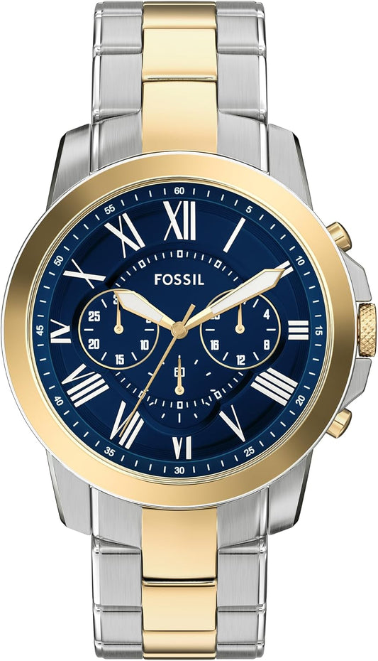 HOTFossil Men's Watch, Grant Quartz Stainless Steel Chronograph Watch for Men