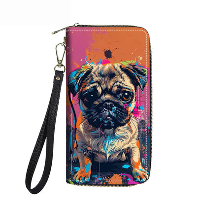 HOTWomen's Large Capacity Wallet PU Leather Double Zipper Clutch Purse Multifunctional Wallet with Removable Wristlet Strap for Smart Phone/Coin/Card/Cash, Floral Quotes Bible Verse Philippians 4-13