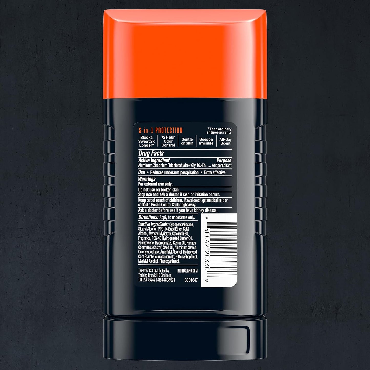 HOTRight Guard Xtreme Defense Invisible Solid Antiperspirant Deodorant, Fresh Blast Scent - 5-in-1 Deodorant Men Can Trust, 72-Hour Odor Control, 2.6 oz (4 Pack)