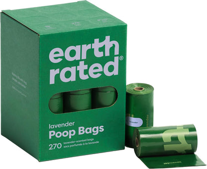 HOTEarth Rated Poop Bags for Dogs, Guaranteed Leak Proof and Extra Thick Waste Bag Refill Rolls, Lavender Scented, 270 Bags