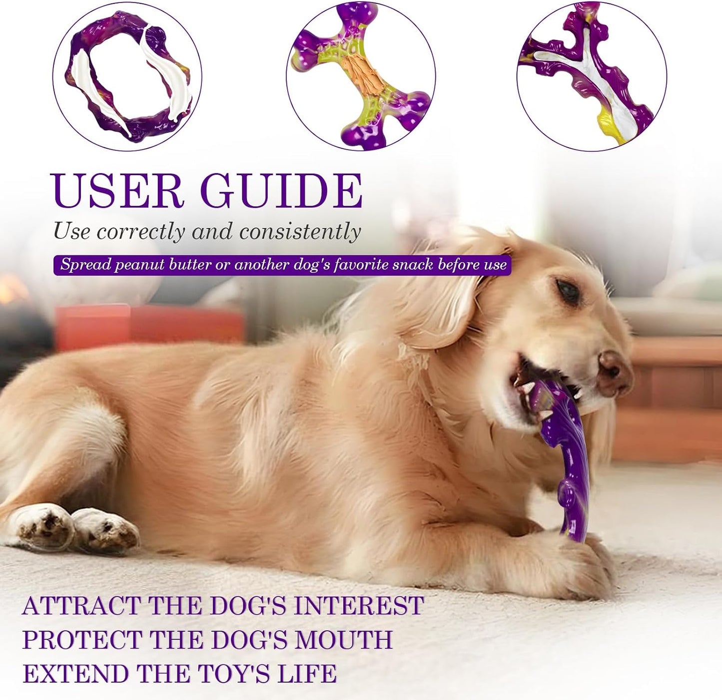 HOTFrienhund Tough Dog Toys for Aggressive Chewers 3 Pack, Indestructible Dog Toys for Large Dogs, Dog Chew Toys, Aggressive Chew Toys to Keep Them Busy, Dog Toy for 30-75lbs Medium/Large Breeds