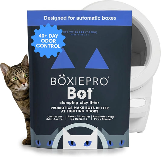 HOTBoxiePro Bot Probiotic Cat Litter Automatic Box 40+ Day Odor Control 16 lb