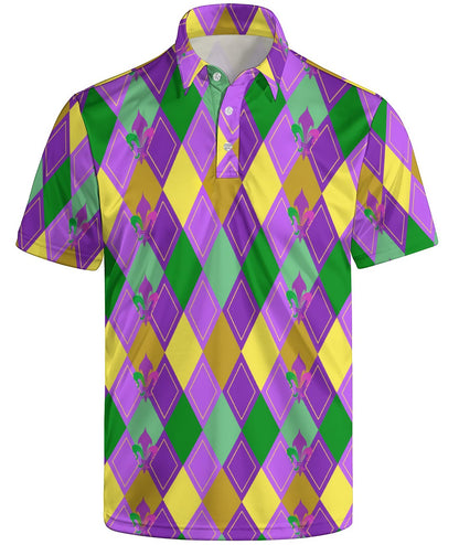 HOTGolf Polo Shirts for Men Funny Print Quick Dry Short Sleeve Performance Golf Shirts Moisture Wicking Polo Shirts