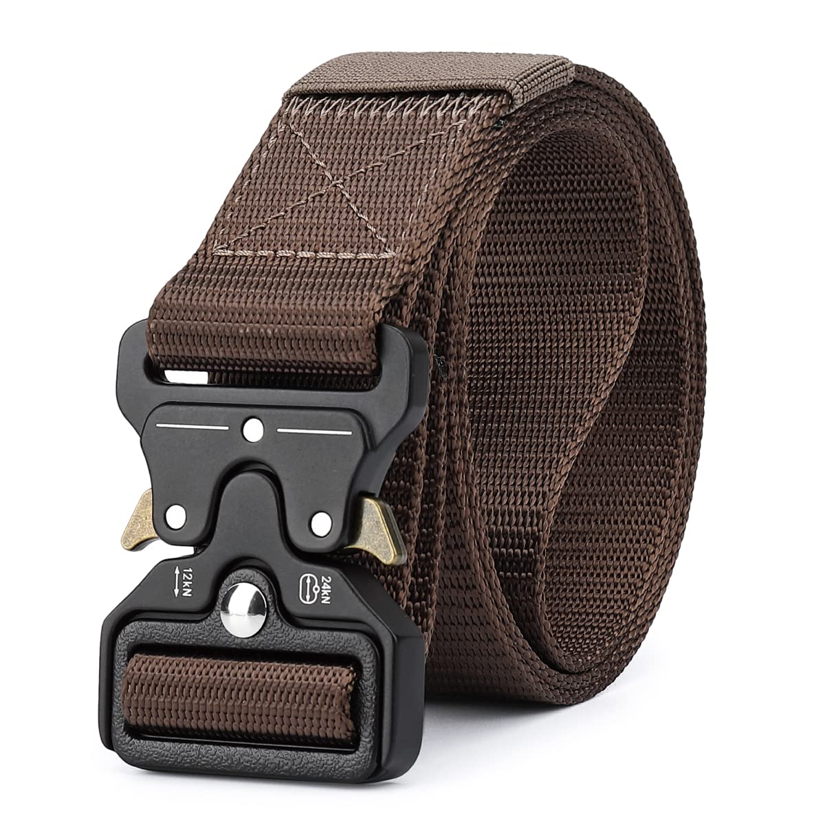 HOTMOZETO Tactical Belts for Men Military Style Work Hiking Riggers Web Gun Belt with Heavy Duty Quick Release Metal Buckle