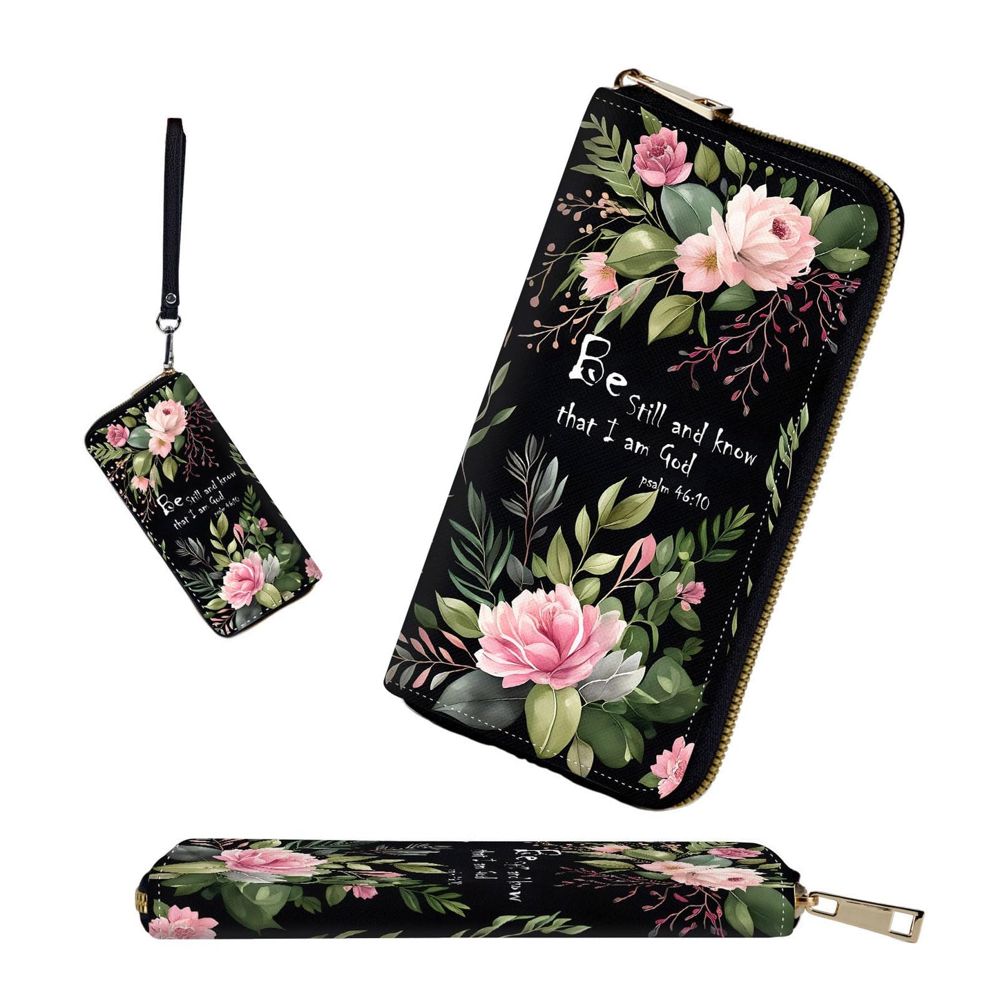 HOTRFID-Blocking Zip Around Wallets for Women with Detachable Wrist Strap,Large Capacity Phone Holder with Card Organizer & Coin Pocket,Brown Highland Cow