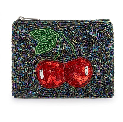 HOTBeaded Coin Purse Change Zipper Pouch Wallet Tacos & Tequila | Handmade Beadwork, Compact Organizer, Cash Holder, Card Storage, Makeup Pouch, Giftable Accessory, Everyday Carry