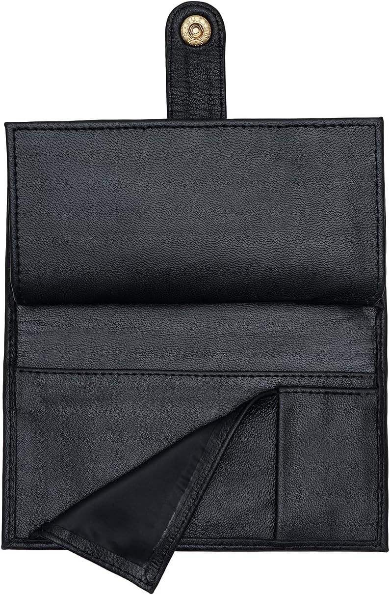 HOTWomen’s Genuine Leather Wallet – Slim Design with Secure Snap Multiple - Card Slots & Interior Zipper Pocket (Ladies Wallet Black)