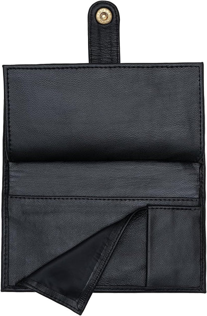 HOTWomen’s Genuine Leather Wallet – Slim Design with Secure Snap Multiple - Card Slots & Interior Zipper Pocket (Ladies Wallet Black)