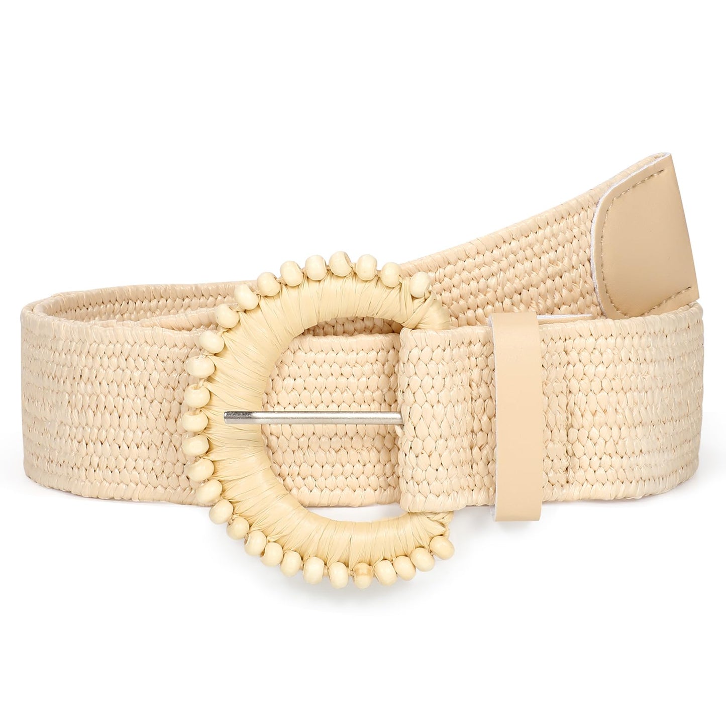 HOTStraw Woven Elastic Belt for Women Stretchy Belts for Dress Fashion Boho Waist Belt Rattan Raffia Ladies Belts