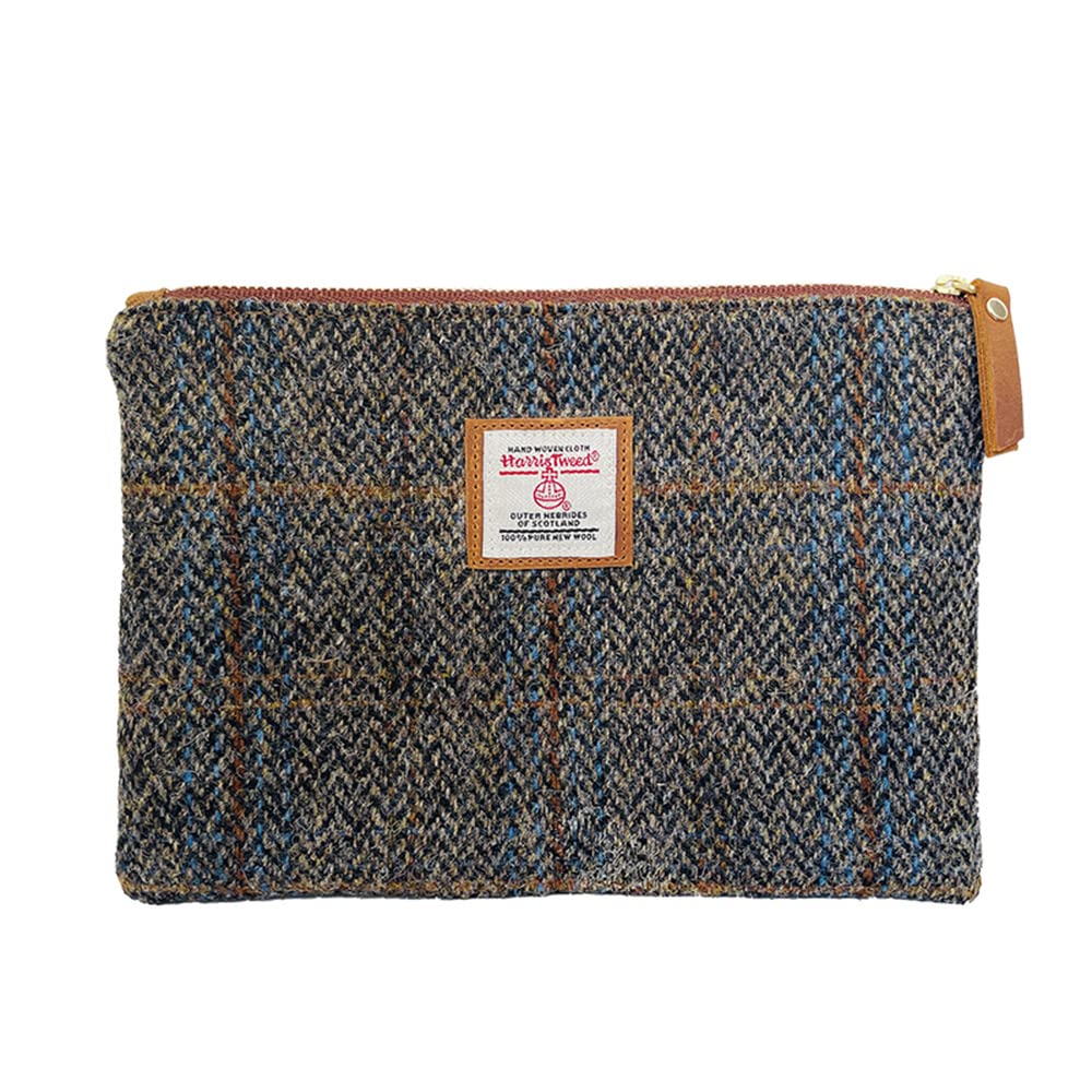 HOTHarris Tweed Coin Purse Handmade Lipstick Bag Vintage British Portable Credit Card ID Wallet with YKK Zipper for Women men (Mint Green, Large)