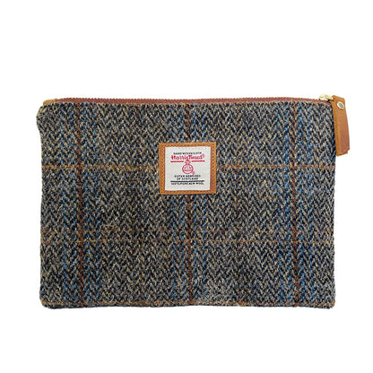HOTHarris Tweed Coin Purse Handmade Lipstick Bag Vintage British Portable Credit Card ID Wallet with YKK Zipper for Women men (Mint Green, Large)