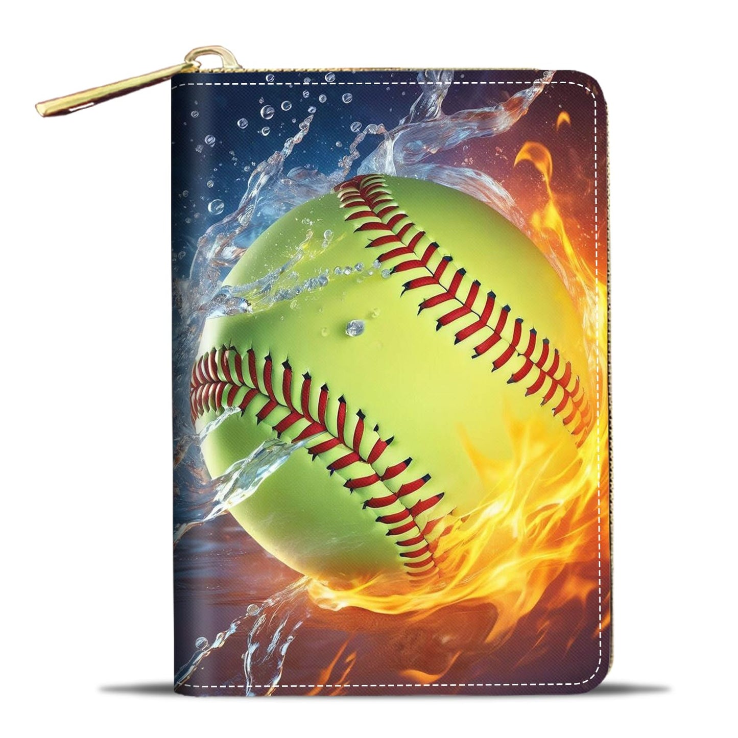 HOTCredit Card Holder Wallets for Women, Small RFID Wallet Slim Leather Card Organizer Case with Zipper, Retro Music Cassette