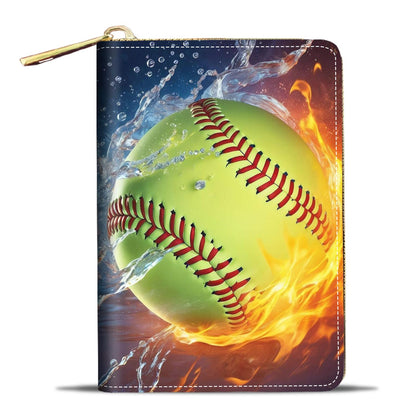 HOTCredit Card Holder Wallets for Women, Small RFID Wallet Slim Leather Card Organizer Case with Zipper, Retro Music Cassette