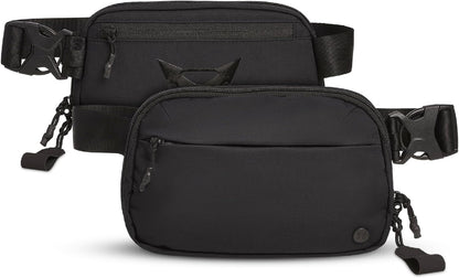 HOTVertx Everyday Tactical Fanny Pack 2.1-100% Nylon Fanny Pack for Men and Women with CCW-Ready Design and Rapid Access Tab - Black - 2L