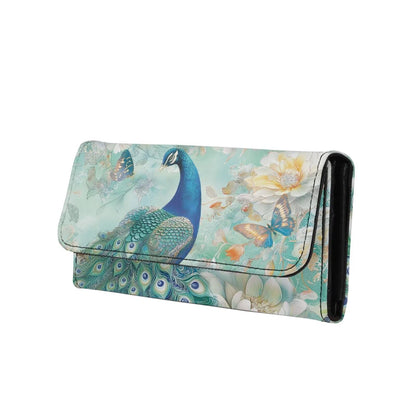 HOTLotus Mandala Women PU Leather Tri-fold Wallets Black And White Sketch Flower Zipper Pocket Buckle Money Manager Starry Sky Tall Billfold Secretary Cash Wallet