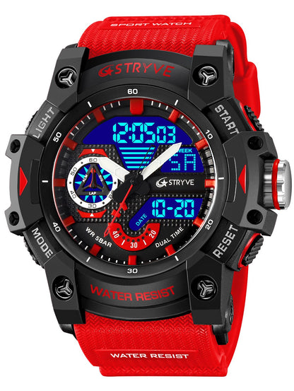 HOTGosasa Men's Large Face Outdoor Sports Watches Military S-Shock Watch Waterproof, Backlight, Alarm, Stopwatch Features - Rugged Wristwatch for Training, Hiking, and Adventure