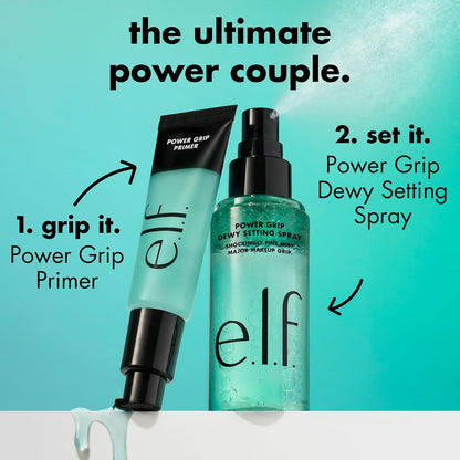 HOTe.l.f. Power Grip Dewy Setting Spray, Ultra Fine Mist Made With Hyaluronic Acid, Grips Makeup For A Hydrated-Looking, Dewy Finish, Vegan & Cruelty-Free