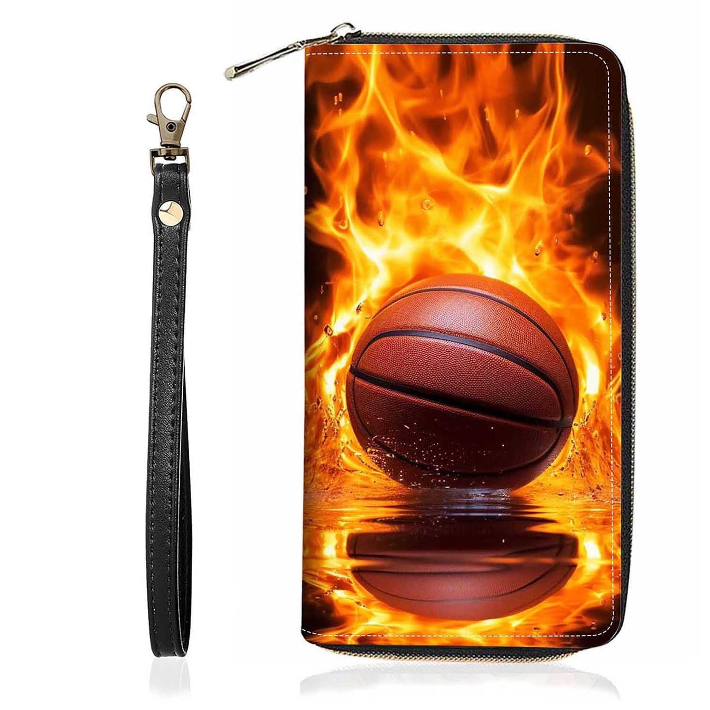 HOTChristian Cross Quote Bible Verse Matthew 19:26 Print Wallet for Women Large Capacity Wallet Credit Card Holder PU Leather Zipper Clutch Purse Phone Wallet
