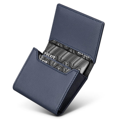 HOTReal Leather Business Card Holder Premium RFID Blocking Card Case with ID Window and Magnetic Closure Holds Up to 40 Business Cards (Grain Brown)