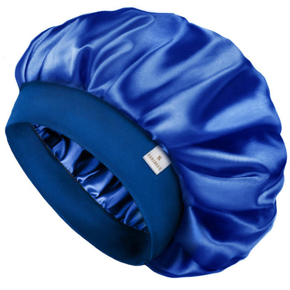 HOTYANIBEST Soft Satin Bonnet for Men Women, Sleep Cap to Maintain Moisture | Unisex Double Layer, Bonnet for Sleeping, Protect Hair, Natural Wave, Curly Coily, Reduce Frizz, Adjustable Sleep Hat