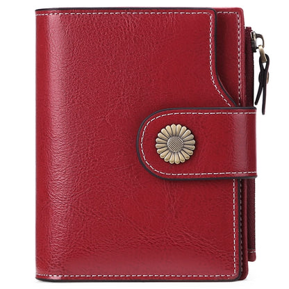 HOTFalan Mule Women's Lightweight Genuine Leather Wallet, Includes Card Holders, RFID-Blocking, Lightweight, Photo & ID Holder, Green