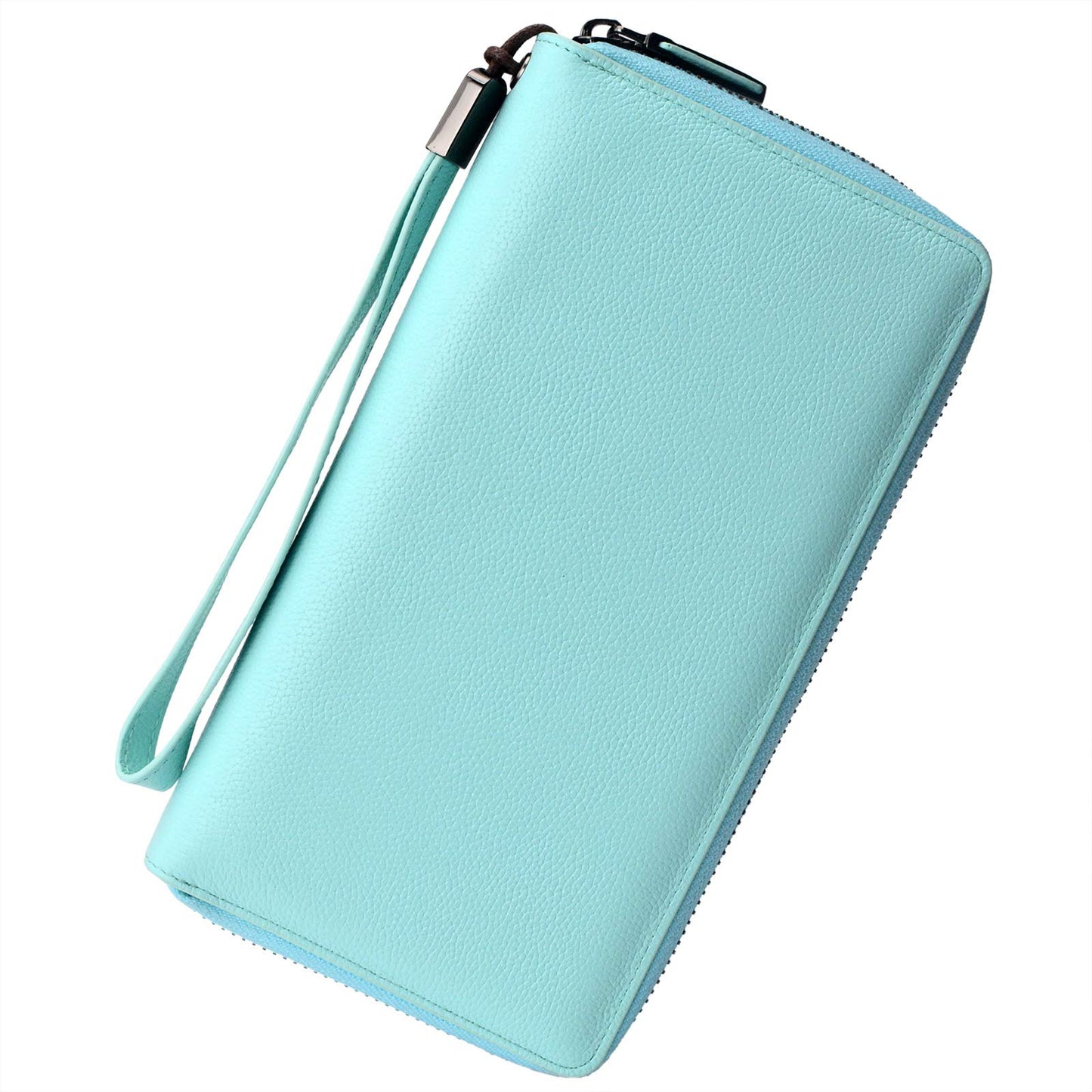 HOTBveyzi Women RFID Blocking Wallet Leather Zip Around Phone Clutch Large Capacity Ladies Travel Purse Wristlet