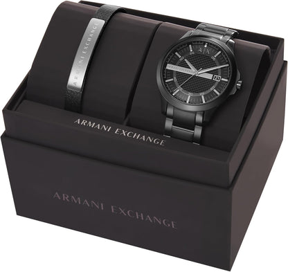 HOTA|X Armani Exchange Men's Watch, Three-Hand Stainless Steel Watch for Men