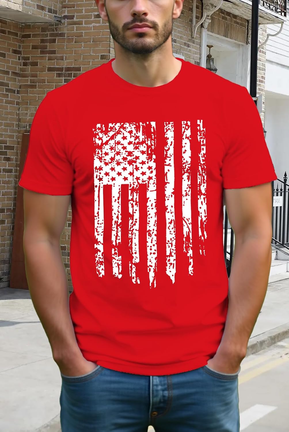 HOTMens Air Force Patriotic Shirts American Flag T-Shirt 4th of July Short Sleeve USA Memorial Day Tee Tops