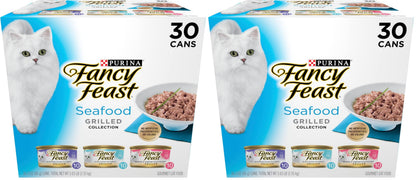 HOTPurina Fancy Feast Grilled Wet Cat Food Seafood Collection in Wet Cat Food Variety Pack - (Pack of 30) 3 oz. Cans