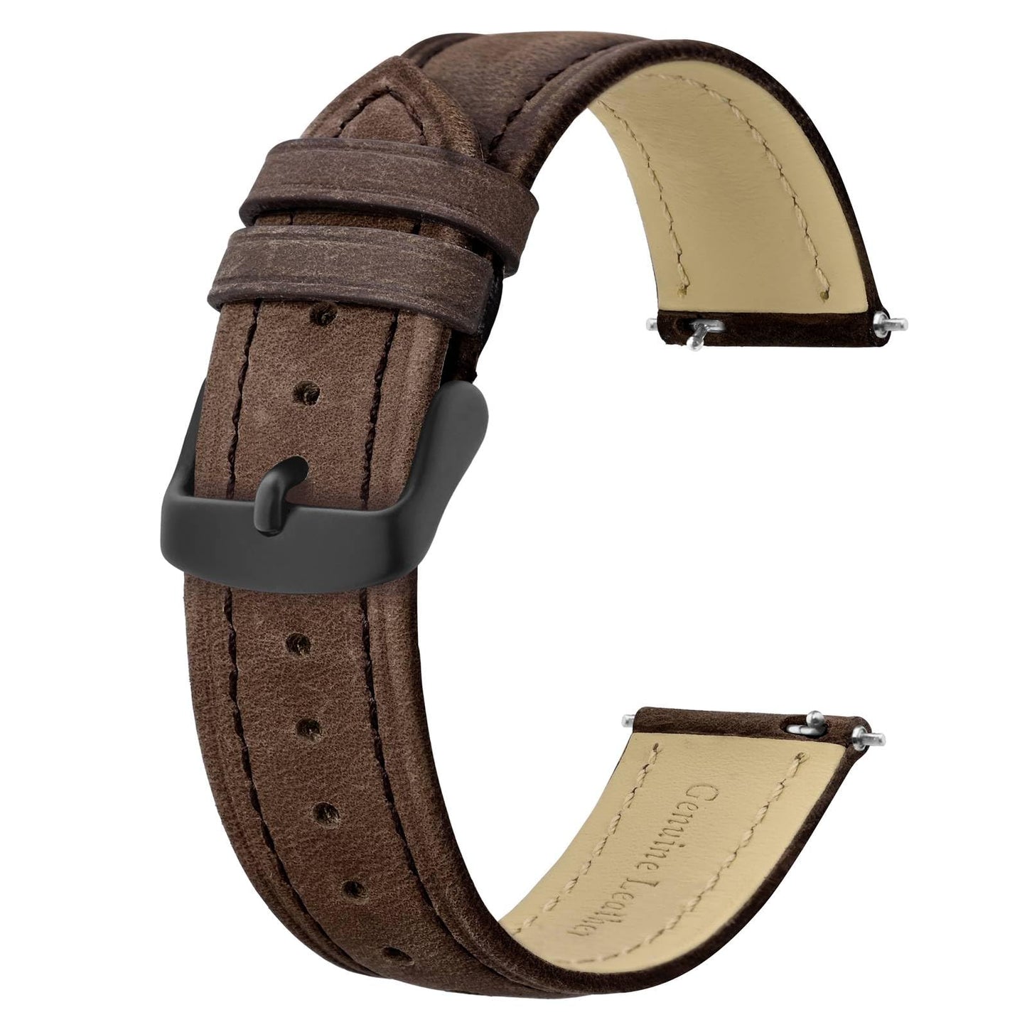 HOTBISONSTRAP Extra Long Watch Bands 18mm 20mm 22mm 24mm, Leather Watch Straps for Men, XL Replacement Strap for Large Wrists