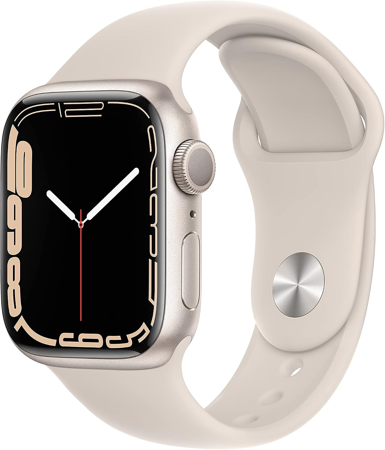 HOTApple Watch Series 7 (GPS, 41MM) - Starlight Aluminum Case with Starlight Sport Band (Renewed Premium)