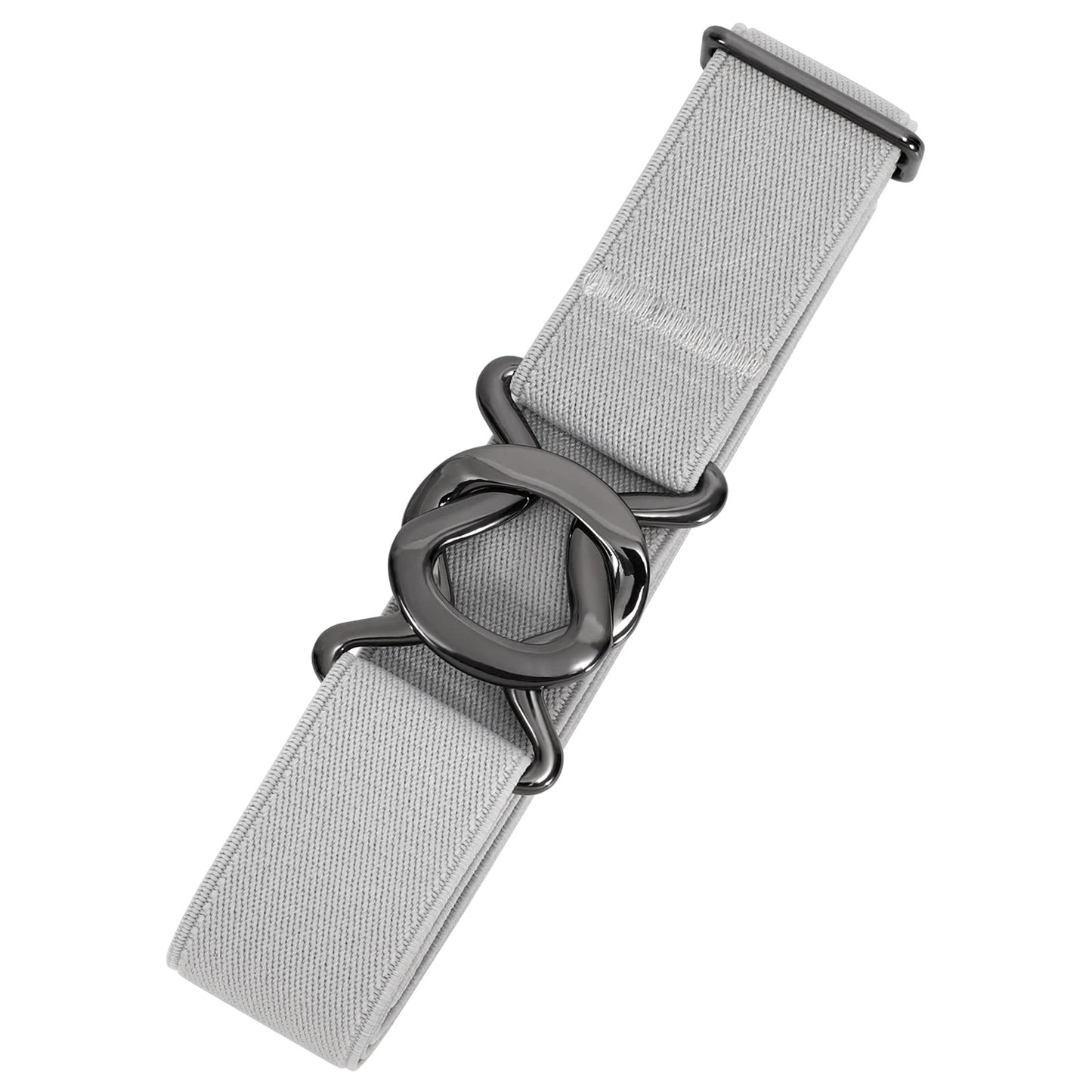 HOTJASGOOD Women No Show Stretch Belt Adjustable Elastic Web Belt with Flat Buckle for Jeans Pants Casual Belts