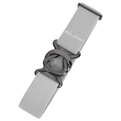 HOTJASGOOD Women No Show Stretch Belt Adjustable Elastic Web Belt with Flat Buckle for Jeans Pants Casual Belts
